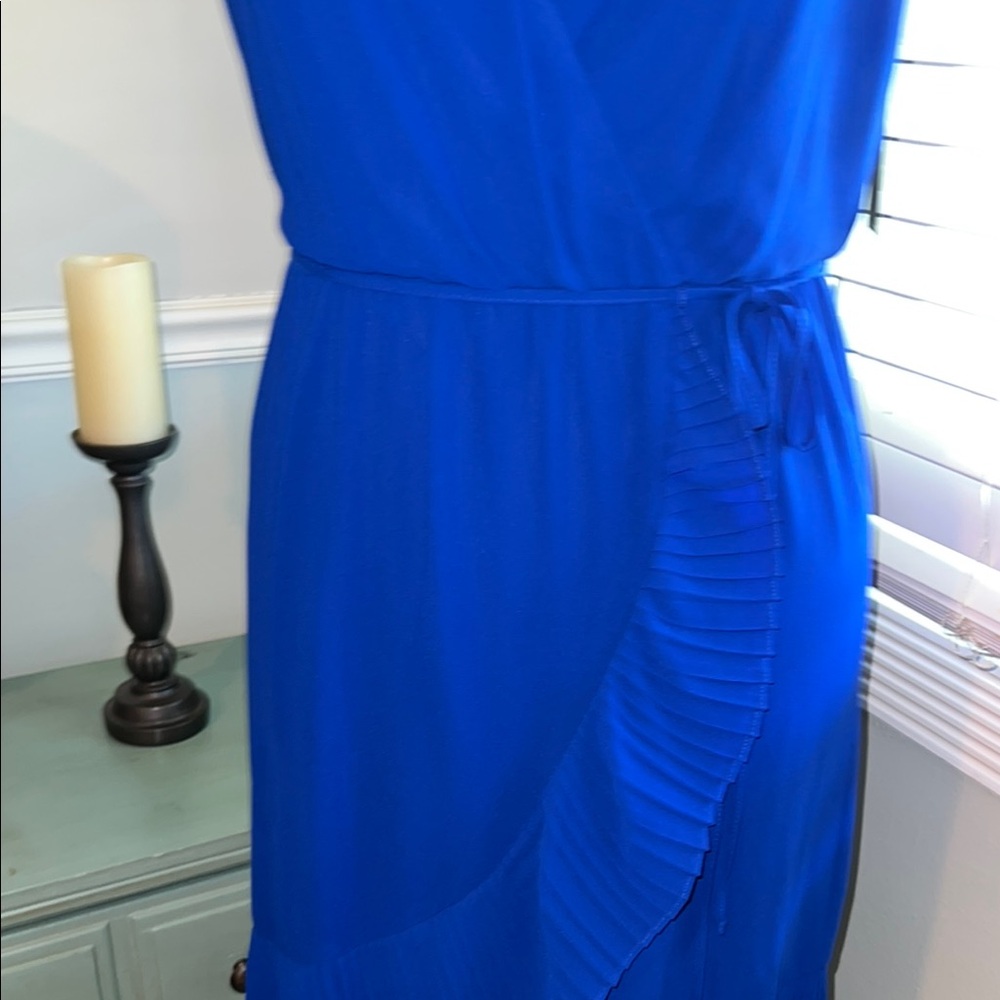 Jessica Howard NWT Blue Halter Mini Wrap Dress for Cocktail Nights Size 10 - Picture 3 of 10